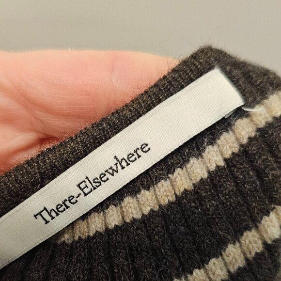 TE‎ There-Elsewhere Brown Striped Spaghetti Knit Cami Wool Blend Tank Size M/L - Picture 12 of 13